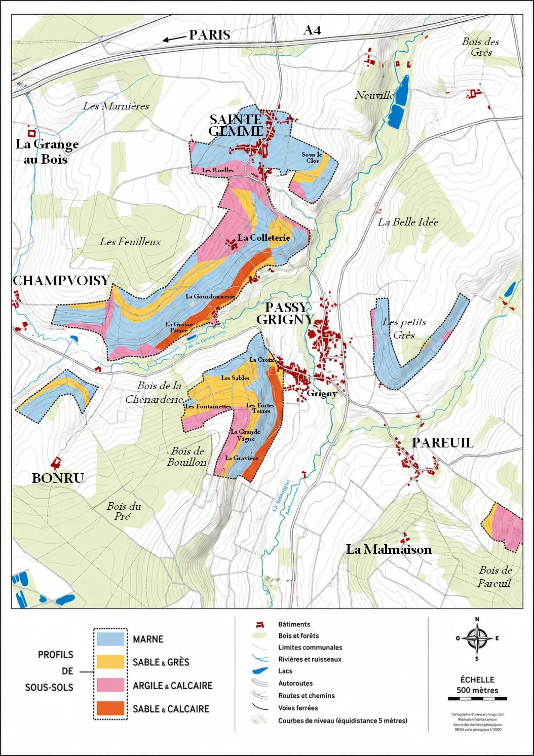 Carte des sols du vignoble
